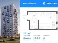 1-ком, 23.07 кв.м., 6/17эт.